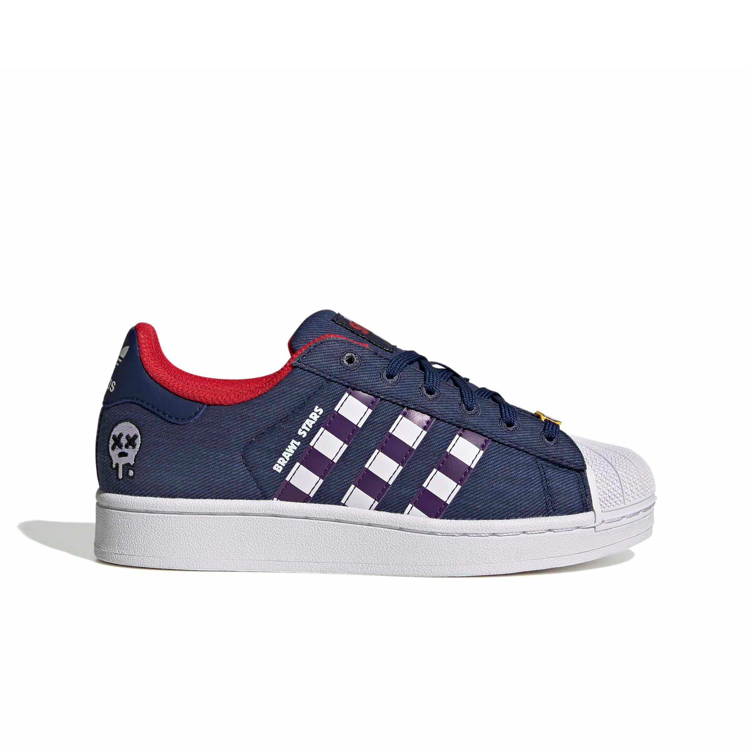 adidas Originals Brawl Stars Superstar II "Dark Blue/Violet/Ftwr White" Grade School Boys' Shoe - DK BLUE/VIOLET/WHITE
